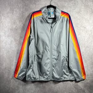Aldi Jacket Mens XL Limestone Gray Windbreaker Full Zip Employee Uniform Rain
